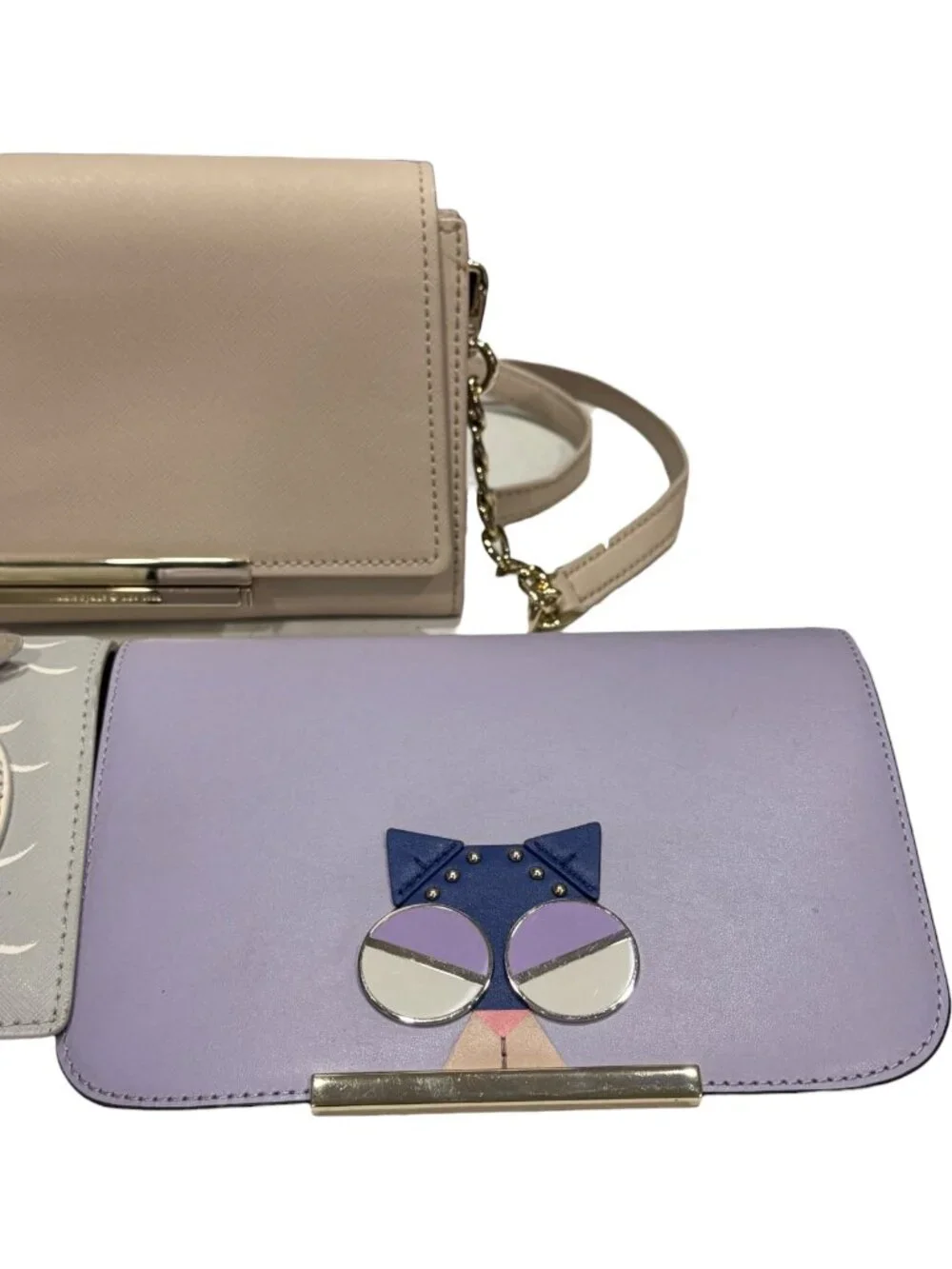👜 Kate Spade Make It Mine Beige Shoulder Purse + Multiple Bonus Flaps (4)